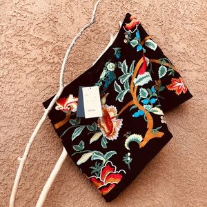 Black Embroidered Mini Skirt